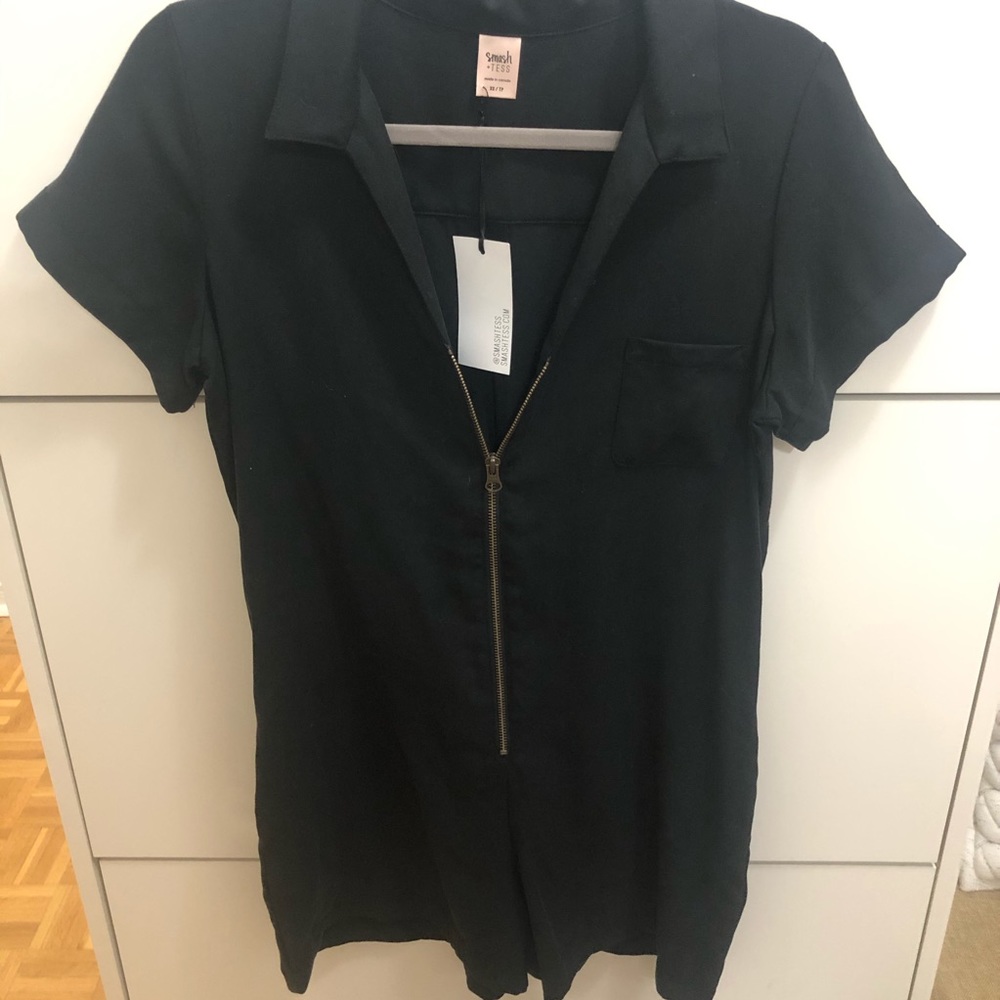 New Smash + Tess Shorty Coverall Romper XS black